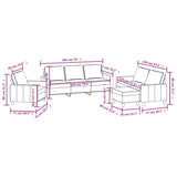 4 Piece Sofa Set with Cushions Dark Grey Fabric