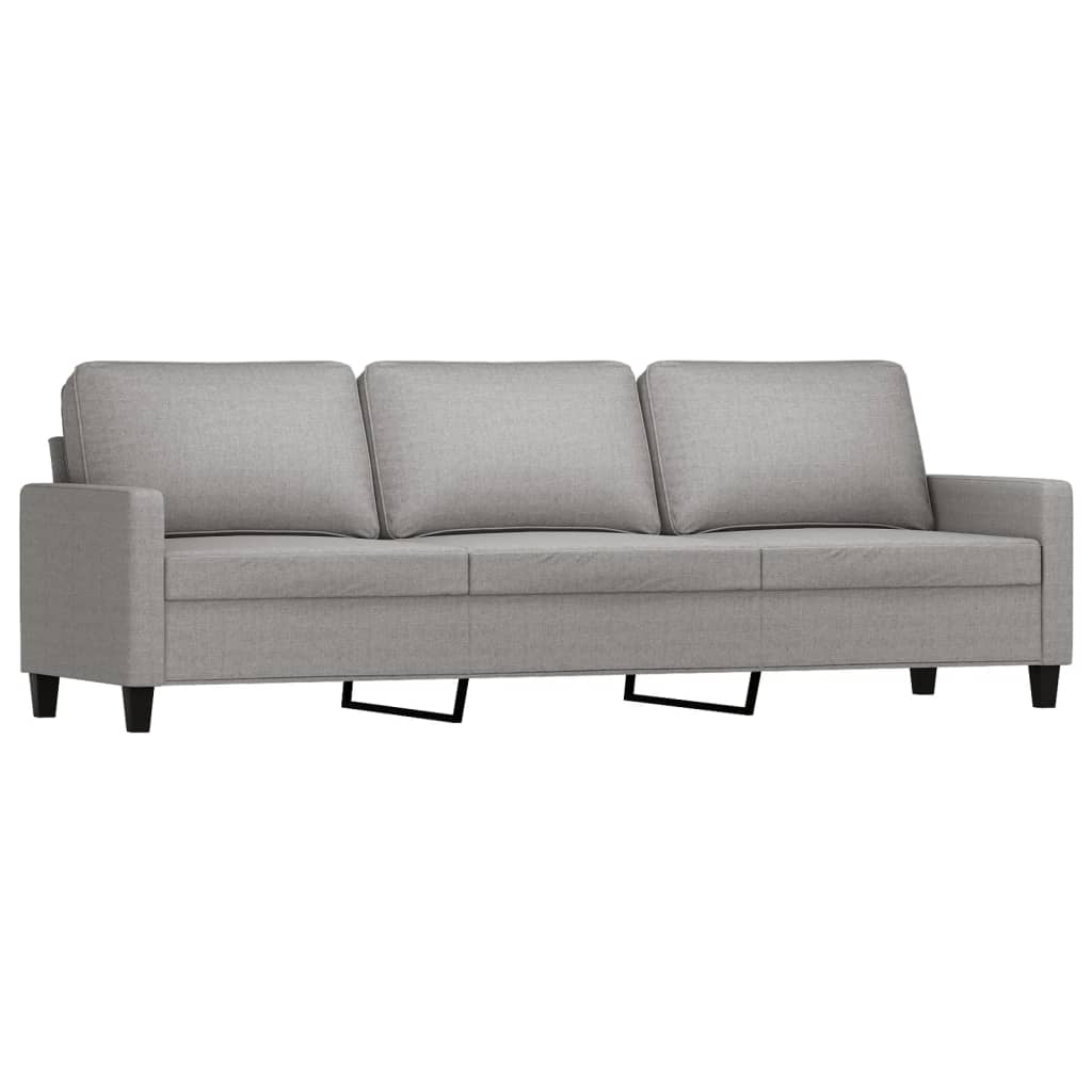 4 Piece Sofa Set with Cushions Light Grey Fabric
