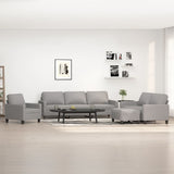 4 Piece Sofa Set with Cushions Light Grey Fabric