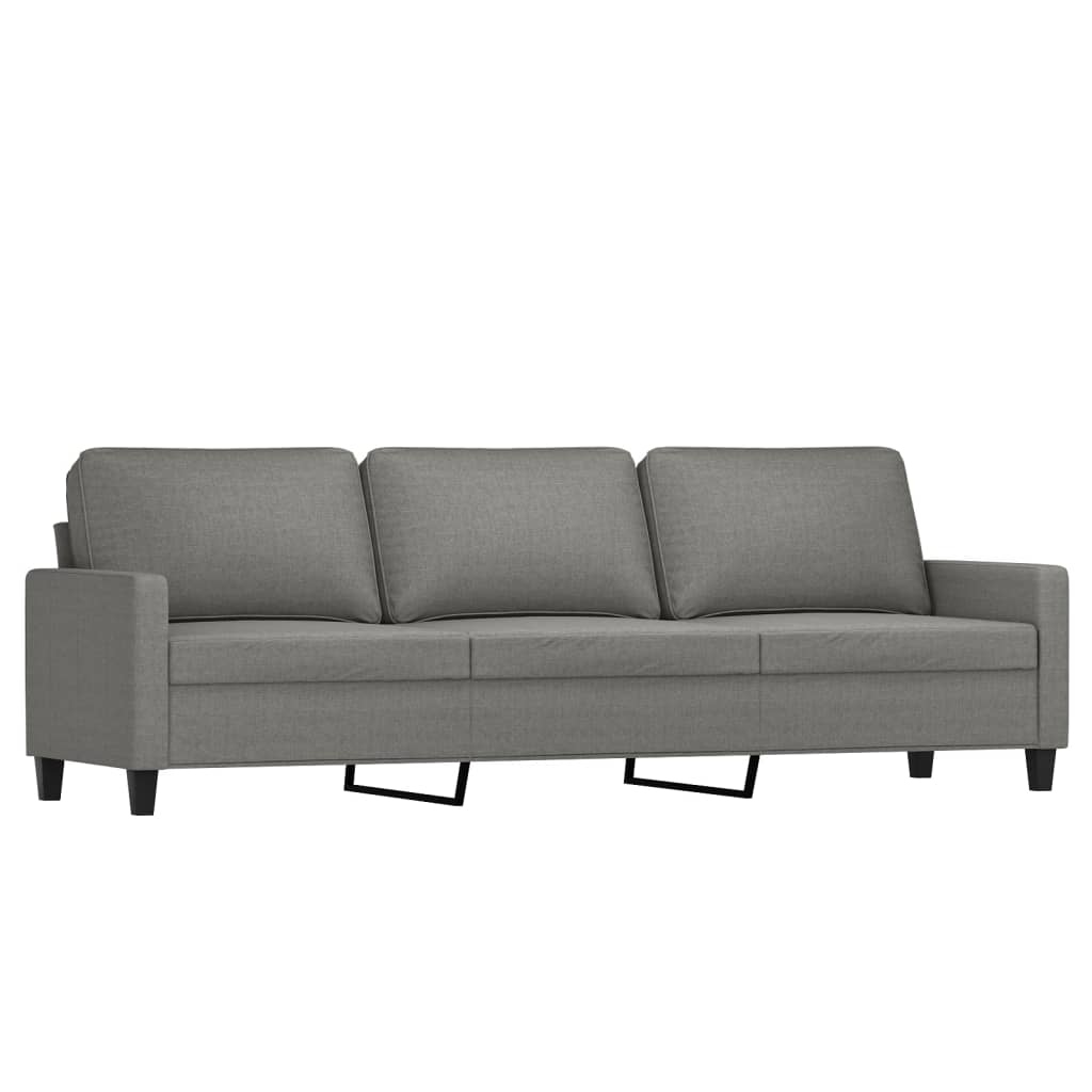 4 Piece Sofa Set with Cushions Dark Grey Fabric