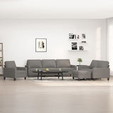 4 Piece Sofa Set with Cushions Dark Grey Fabric