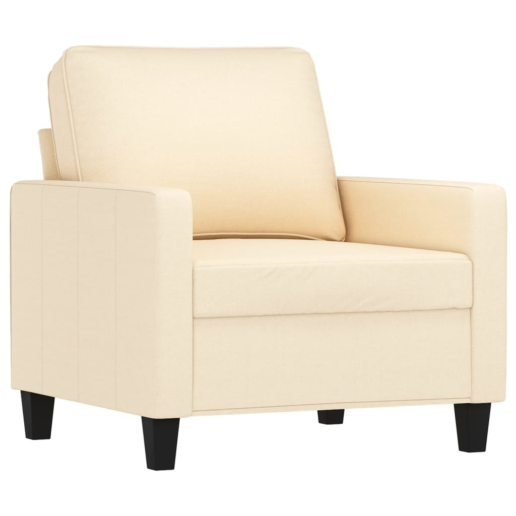 4 Piece Sofa Set with Cushions Cream Fabric