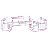 4 Piece Sofa Set with Cushions Cream Fabric