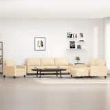 4 Piece Sofa Set with Cushions Cream Fabric