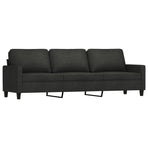 4 Piece Sofa Set with Cushions Black Fabric