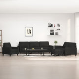 4 Piece Sofa Set with Cushions Black Fabric