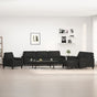 4 Piece Sofa Set with Cushions Black Fabric
