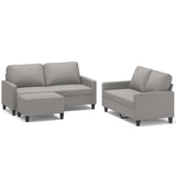 3 Piece Sofa Set with Cushions Light Grey Fabric