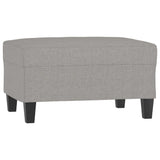 3 Piece Sofa Set with Cushions Light Grey Fabric - Rear View