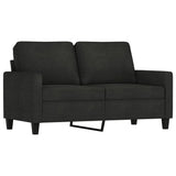 3 Piece Sofa Set with Cushions Black Fabric - Top-Down View