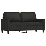 3 Piece Sofa Set with Cushions Black Fabric - 45-Degree Angle