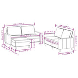 3 Piece Sofa Set with Cushions Black Fabric