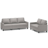 2 Piece Sofa Set with Cushions Light Grey Fabric