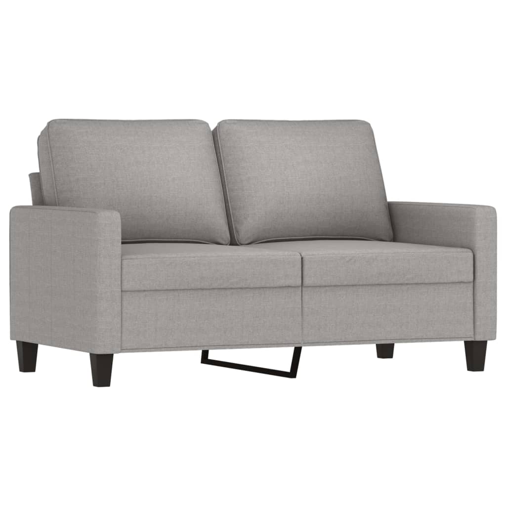2 Piece Sofa Set with Cushions Light Grey Fabric