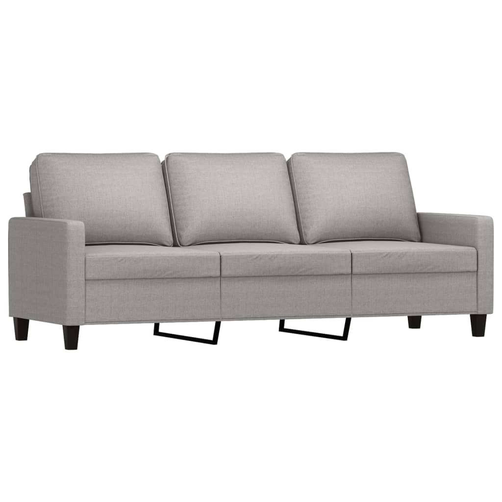 2 Piece Sofa Set with Cushions Light Grey Fabric