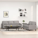 2 Piece Sofa Set with Cushions Light Grey Fabric