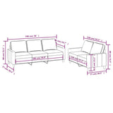 2 Piece Sofa Set with Cushions Cream Fabric