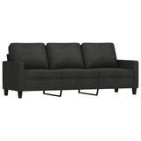 2 Piece Sofa Set with Cushions Black Fabric