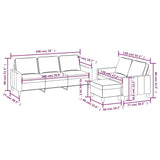 3 Piece Sofa Set with Cushions Dark Grey Fabric