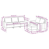 3 Piece Sofa Set with Cushions Cream Fabric - Low Angle