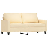 3 Piece Sofa Set with Cushions Cream Fabric - Top-Down View