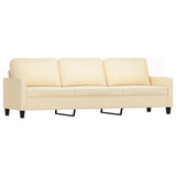 3 Piece Sofa Set with Cushions Cream Fabric