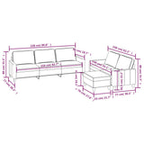 3 Piece Sofa Set with Cushions Cream Fabric - Low Angle