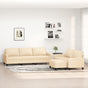 3 Piece Sofa Set with Cushions Cream Fabric