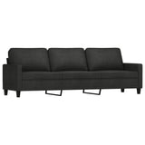 3 Piece Sofa Set with Cushions Black Fabric