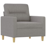 3 Piece Sofa Set with Throw Pillows and Cushions Light Grey Fabric