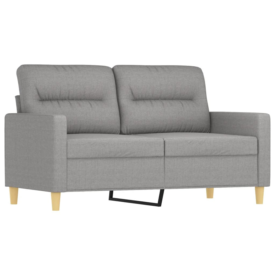 3 Piece Sofa Set with Throw Pillows and Cushions Light Grey Fabric
