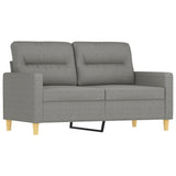 3 Piece Sofa Set with Throw Pillows&Cushions Dark Grey Fabric