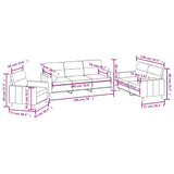 3 Piece Sofa Set with Throw Pillows&Cushions Dark Grey Fabric - Extra Image