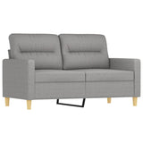 4 Piece Sofa Set with Throw Pillows and Cushions Light Grey Fabric - 45-Degree Angle