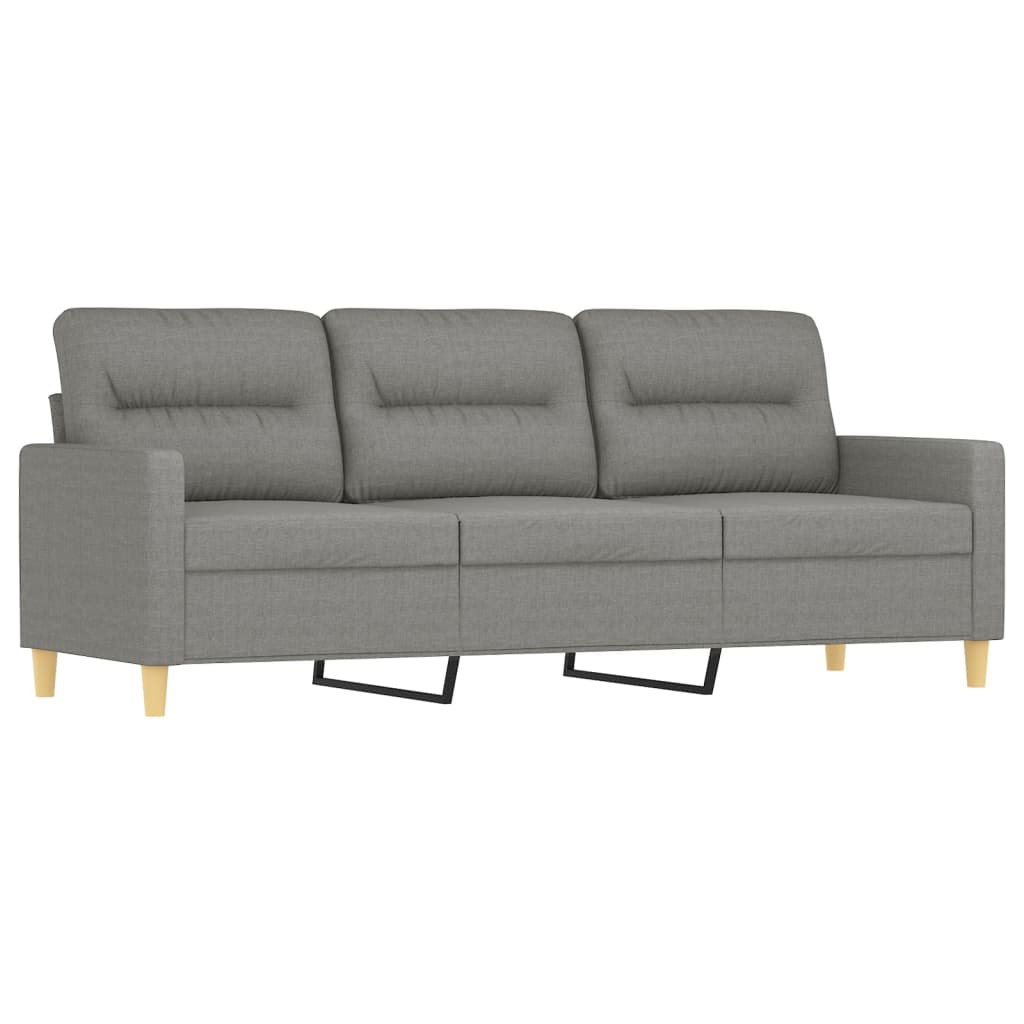 4 Piece Sofa Set with Throw Pillows&Cushions Dark Grey Fabric
