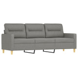 4 Piece Sofa Set with Throw Pillows&Cushions Dark Grey Fabric