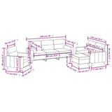 4 Piece Sofa Set with Throw Pillows&Cushions Dark Grey Fabric