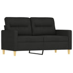 4 Piece Sofa Set with Throw Pillows&Cushions Black Fabric