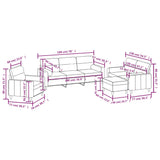 4 Piece Sofa Set with Throw Pillows&Cushions Black Fabric - Extra Image