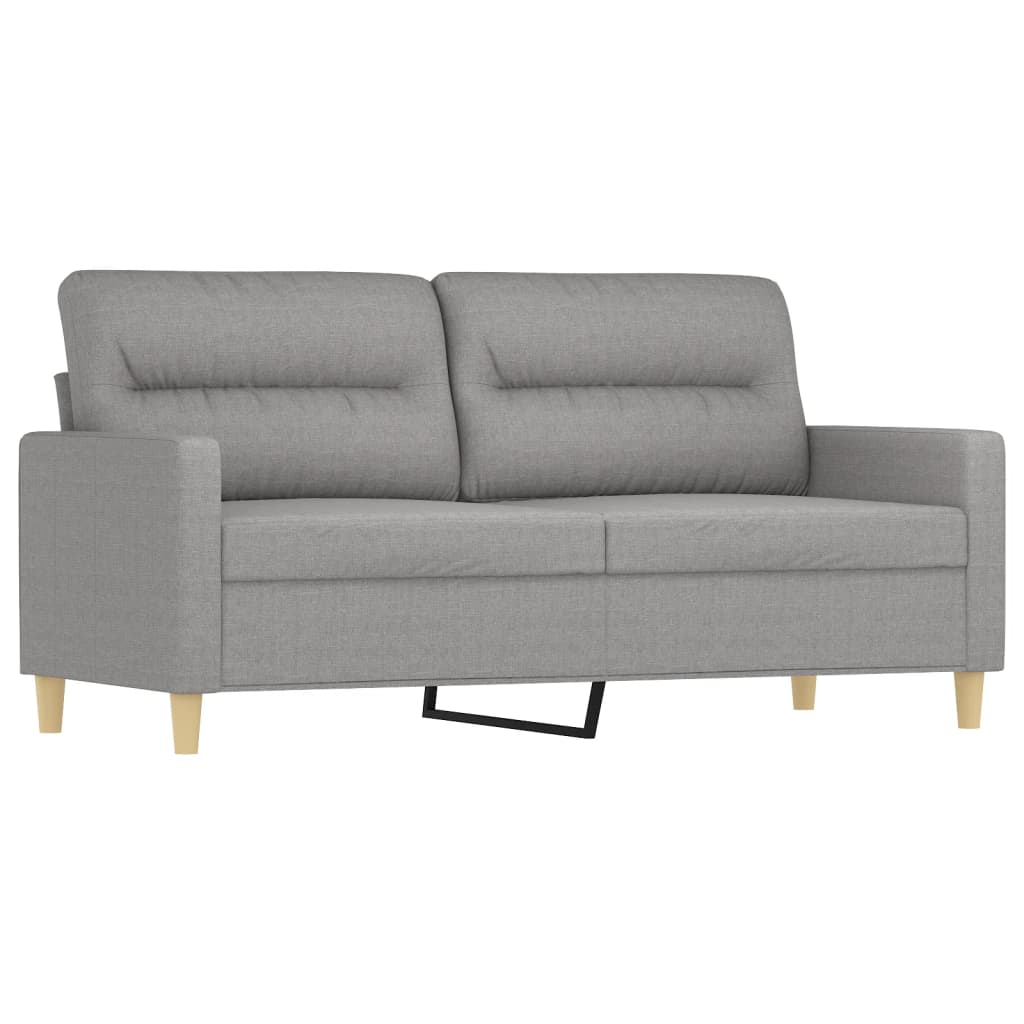 4 Piece Sofa Set with Throw Pillows&Cushions Light Grey Fabric