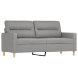 4 Piece Sofa Set with Throw Pillows&Cushions Light Grey Fabric - 45-Degree Angle
