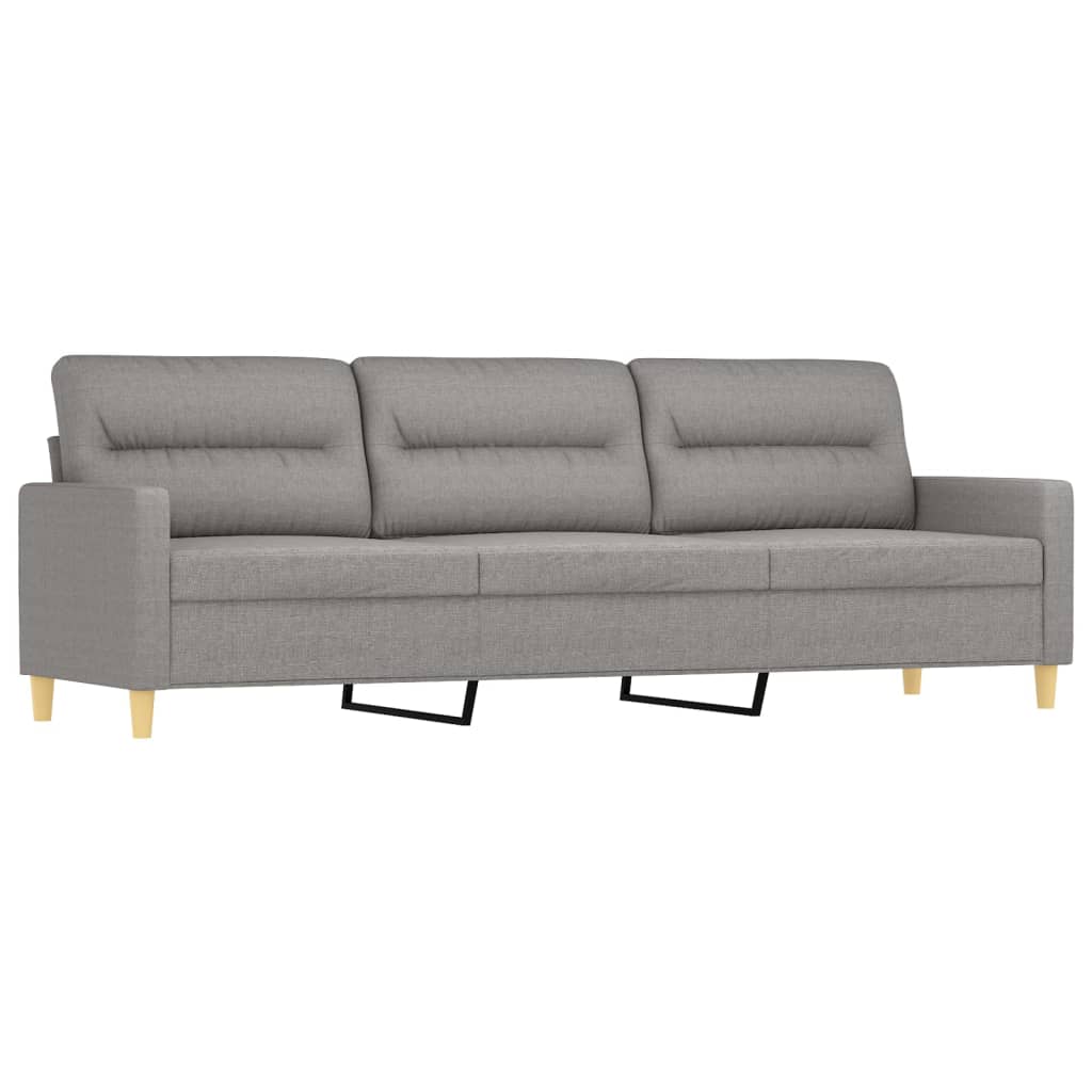 4 Piece Sofa Set with Throw Pillows&Cushions Light Grey Fabric