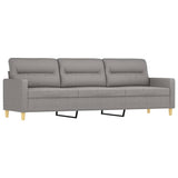 4 Piece Sofa Set with Throw Pillows&Cushions Light Grey Fabric