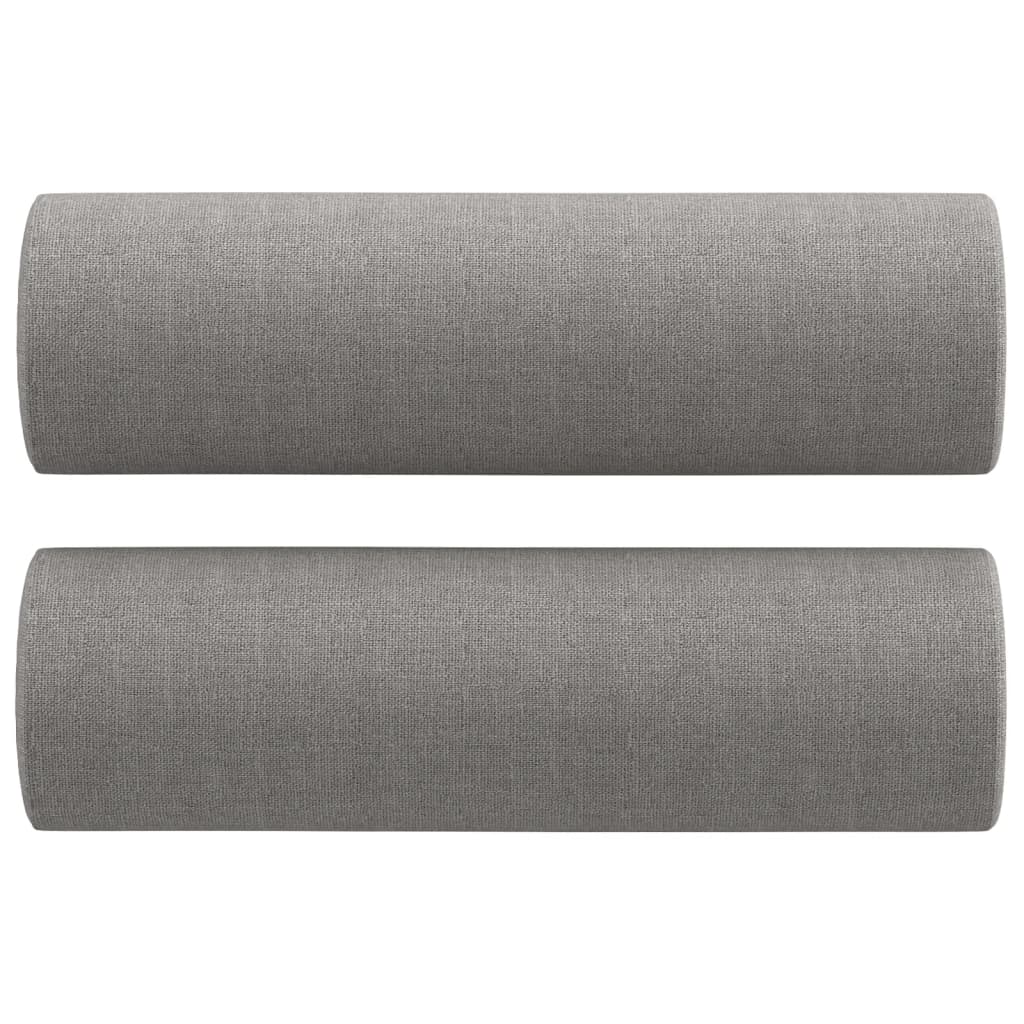 4 Piece Sofa Set with Throw Pillows&Cushions Light Grey Fabric