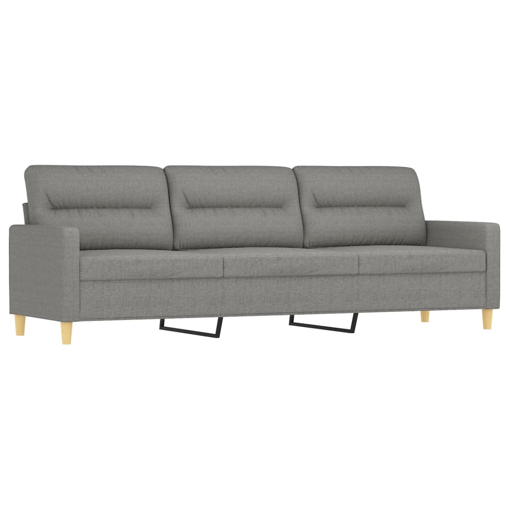 4 Piece Sofa Set with Throw Pillows&Cushions Dark Grey Fabric