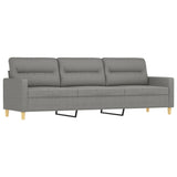 4 Piece Sofa Set with Throw Pillows&Cushions Dark Grey Fabric - Rear View