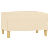4 Piece Sofa Set with Throw Pillows&Cushions Cream Fabric - Low Angle