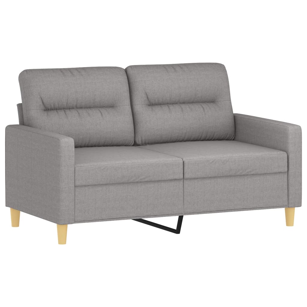 3 Piece Sofa Set with Throw Pillows&Cushions Light Grey Fabric