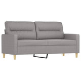 3 Piece Sofa Set with Throw Pillows&Cushions Light Grey Fabric