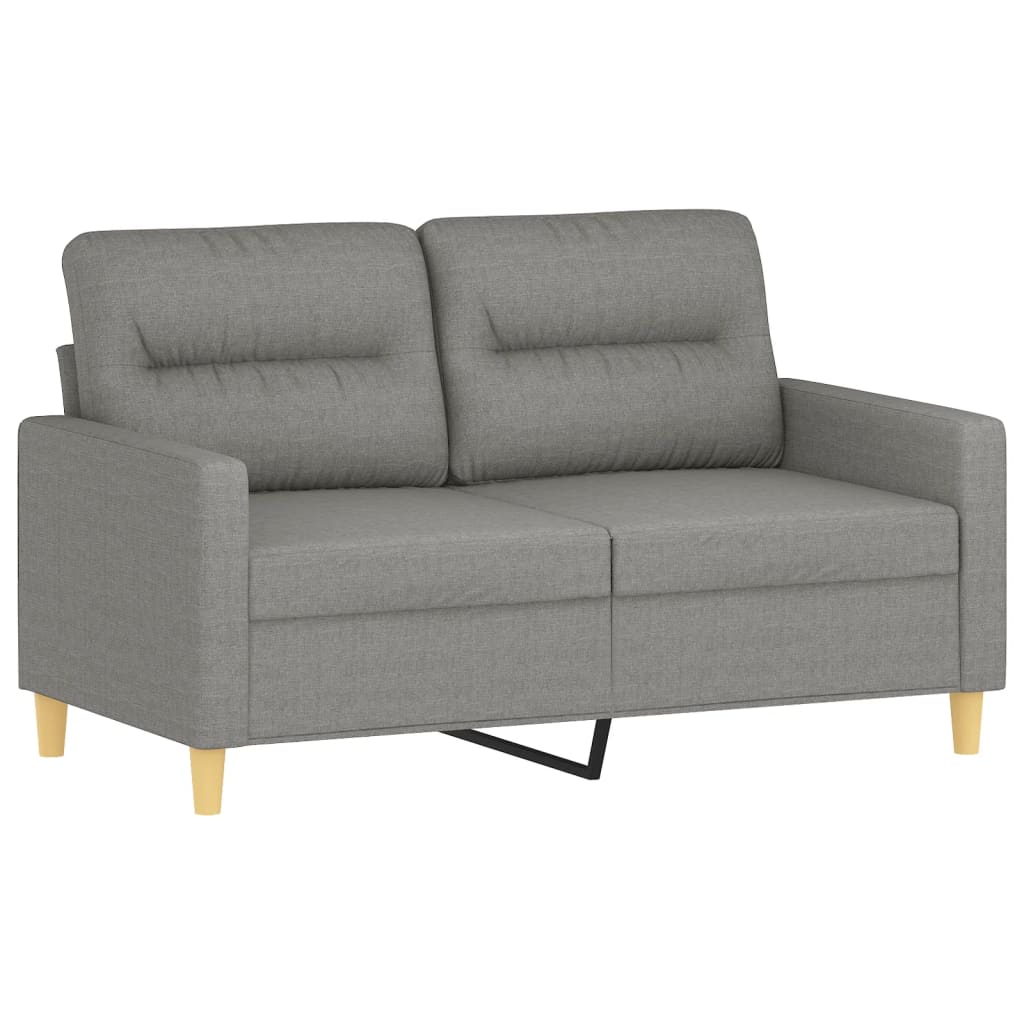 3 Piece Sofa Set with Throw Pillows&Cushions Dark Grey Fabric
